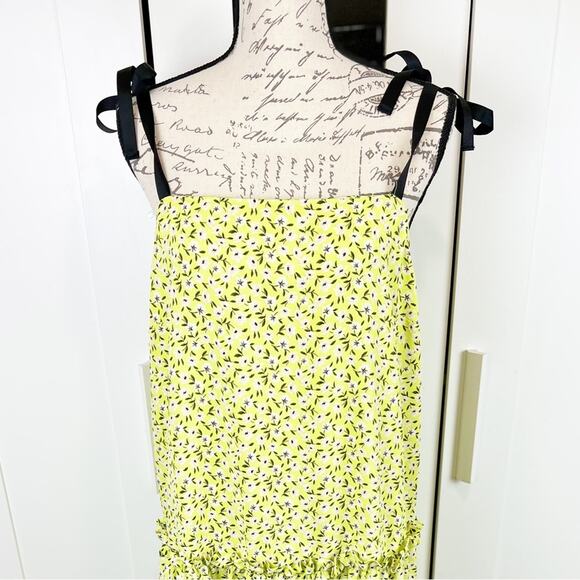 Topshop NWT Dropped Waist Midi Dress in Lime Size 10 - Picture 6 of 14